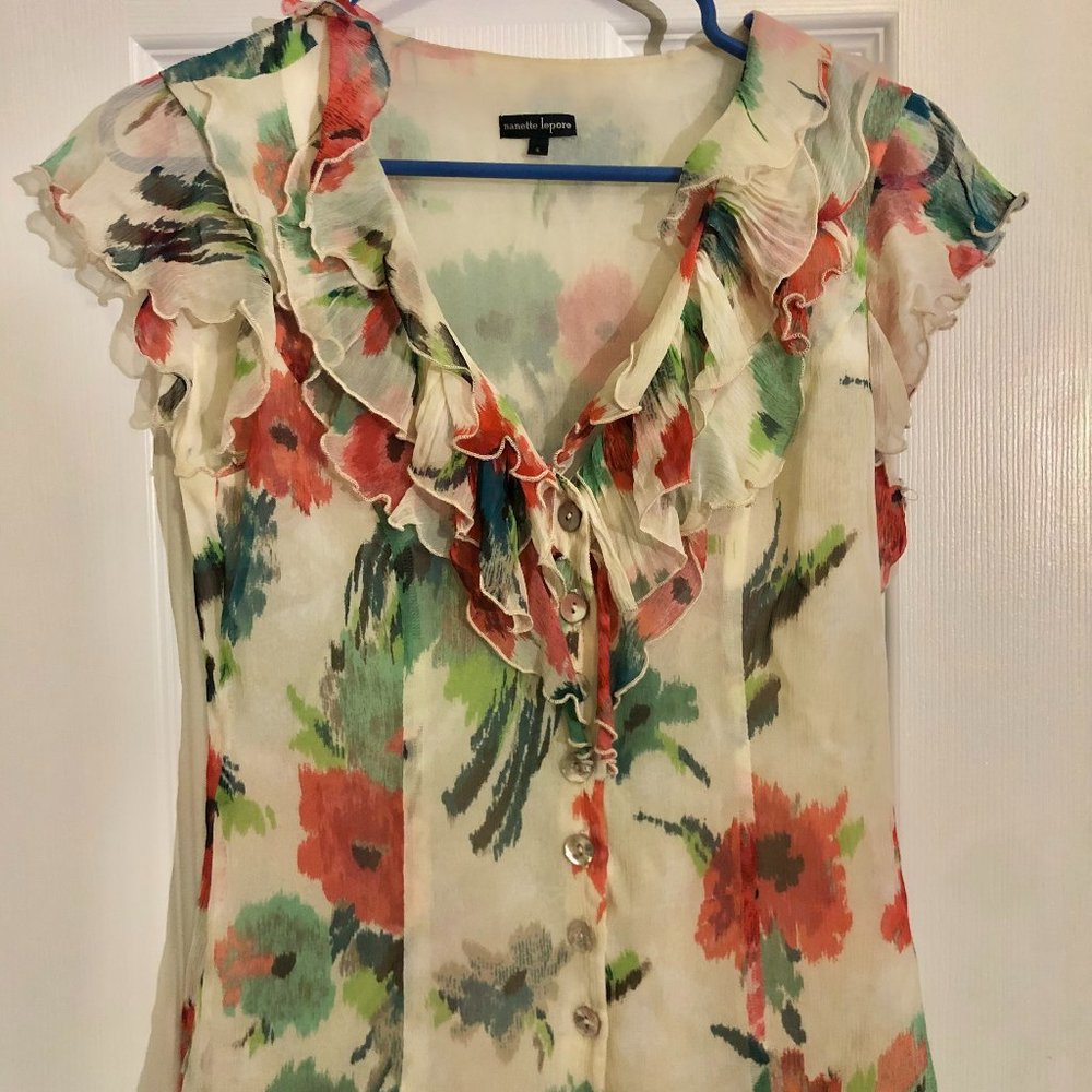 Vintage NANETTE LEPORE Silk Blouse Top